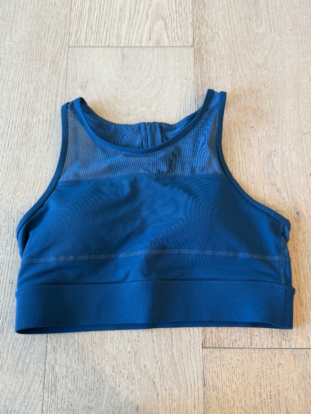 NWOT ZYIA Active Navy All Star Bra Size M Zip Back High Neck Sports Bra